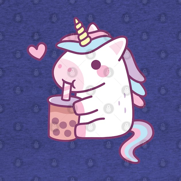 Cute Little Unicorn Loves Drinking Bubble Tea by rustydoodle